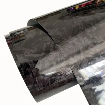 Kõrgeima Kvaliteediga PET Super Läikiv Must Sepistatud Carbon Fiber Vinyl Wrap Isekleepuv Kleebis Decal Sõiduki Auto Kiletamine Rulli 3