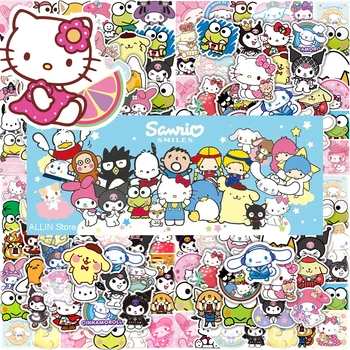 50/100tk Kawaii Cartoon Sanrio Kleebised Esteetiline Hello Kitty, My Melody Kuromi Kleebised Kaunistamiseks Armas Kleebis Lapsed Tüdrukud 8