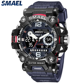 SMAEL Sport Olge Mees 50m Veekindel Digitaalne LED Watch löögikindlad 8072 Sõjalise Kellad Digitaalse Armee Mens Käekellad 3