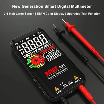 BSIDE-9999t-Rms Intelligentne Digitaalne Ekraan Multimeeter, 3,5-Tolline Värviline LCD Ekraan, DC, AC, Live Wire Tester