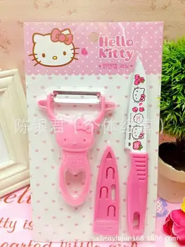 2022 Uus Kawaii Sanrioed Hello Kitty Armas Kodu Köök Koorimine Nuga Komplekt Puuvilja Nuga 2-osaline Komplekt, Peeler Mänguasjad Tüdrukutele 14