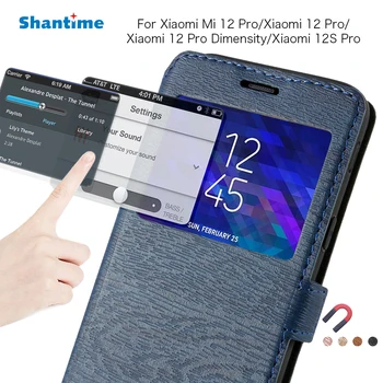 PU Nahast Telefoni Puhul Xiaomi Mi 12 Pro Flip Case For Xiaomi 12 Pro 12S Pro Aknas Raamat Juhul TPÜ Silikoon tagakaas 12