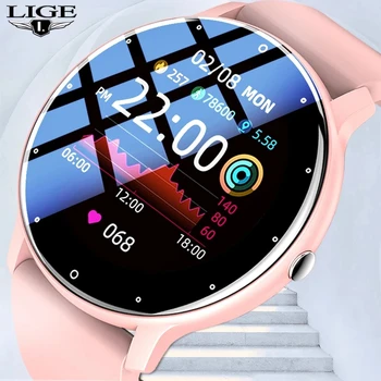 LIGE 2022 Uus Smart Watch Naised, Täielikult Puutetundlik Ekraan Sport Fitness Kellad IP67, Veekindel Bluetooth Android ja Ios Smartwatch Mehed 6