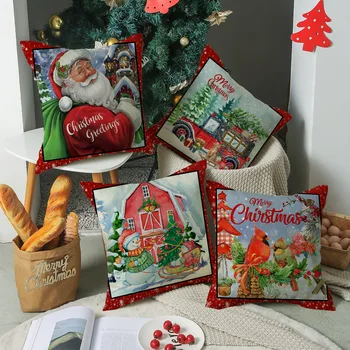 Jõuluehe Kodu Voodipesu Padi Santa Claus padjapüür 45x45 cm Xmas Kingitus Noel 2021 Natal Navidad Ornament 8