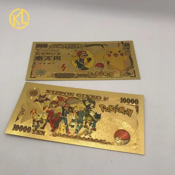 3tk Pokemon KAARDID Pikachu Pokeball Kuld Pangatähtede Kuld Plastikust Pangatähtede Classic Lapsepõlve Mälu Kogumise Kingitus Lastele 6