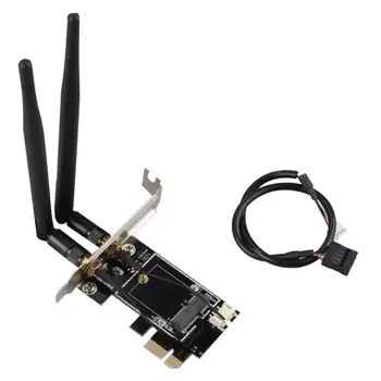 Wireless Kaart PCIE-1X, et NGFF-Ekey PCIE Sülearvuti WIFI WLAN Kaardi Adapter Dual Antenna Adapter Juhatus 2