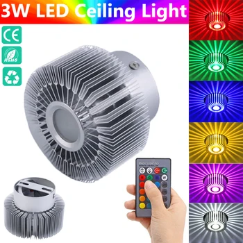 3W RGB LED Ülemmäära Valgus Hämardatav Sun flower Värviline Valgus puldiga Magamistuba LED Valgusti, elutuba, Tuba Decor Lambid D30 3